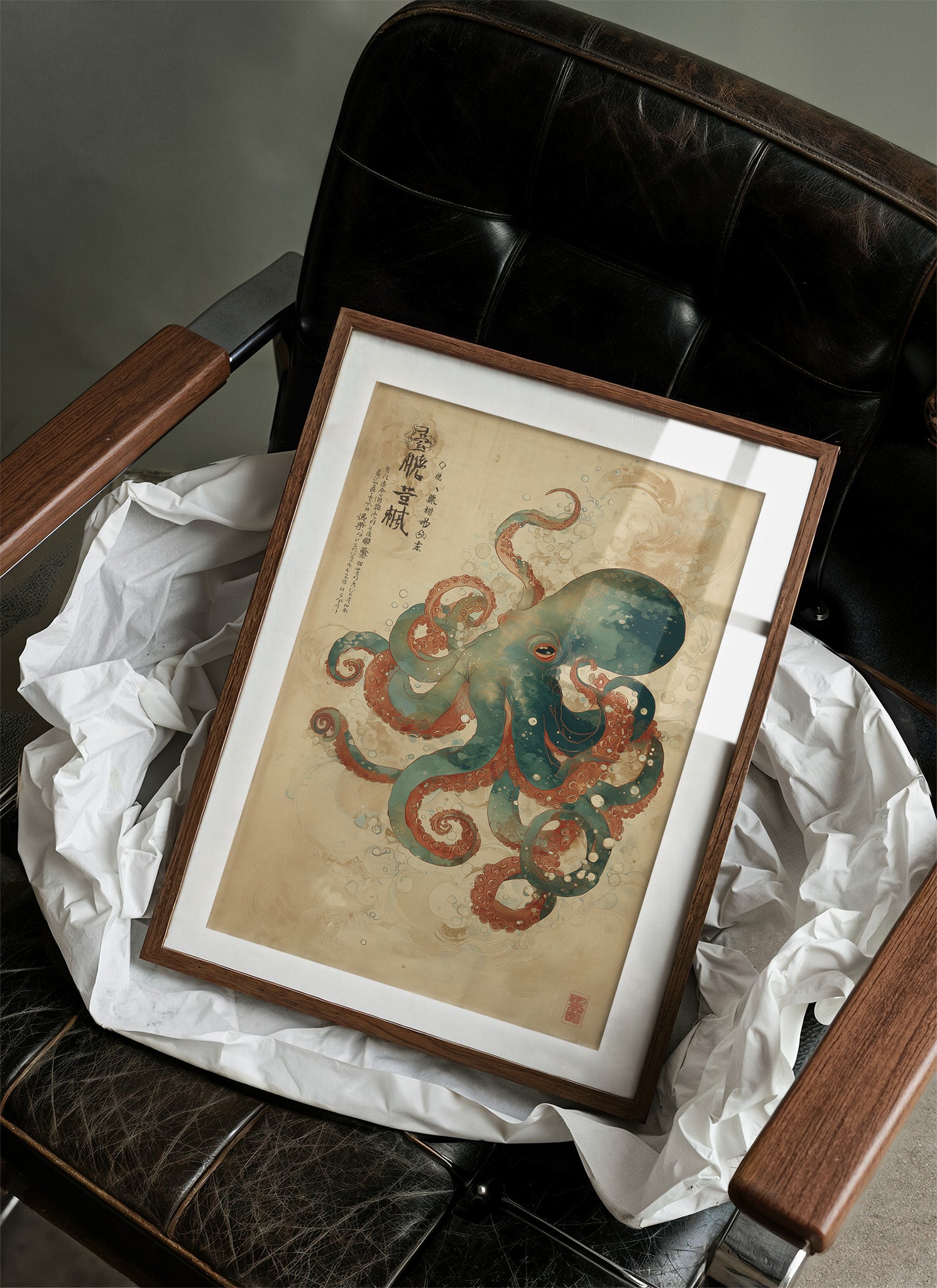 Emerald Tentacles Embrace Ancient Scrolls