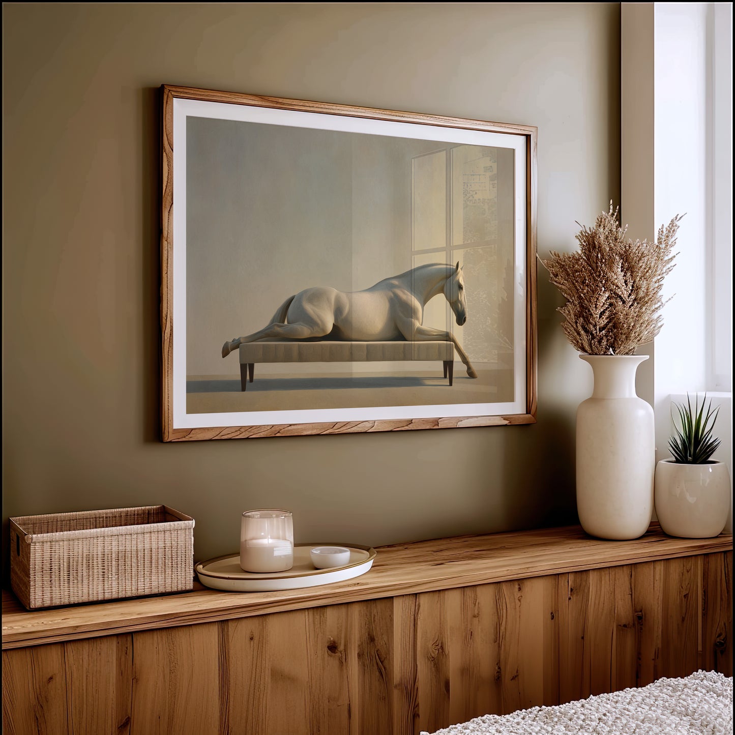 Equine Repose in Surreal Elegance