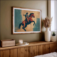 Rodeo Silhouette Dances Against Turquoise Sky