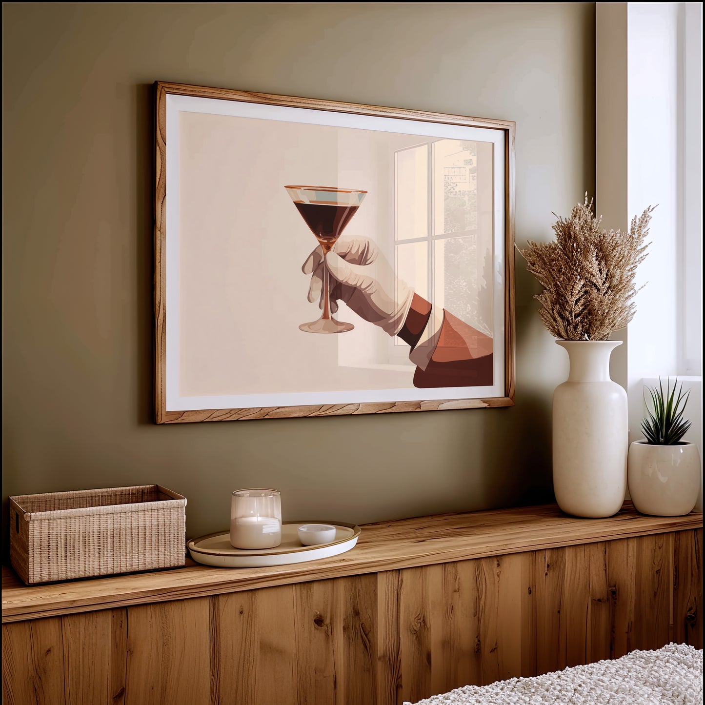 Elegant Libation Held in Waiting