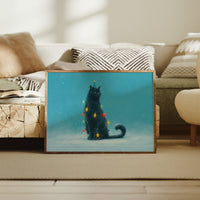 Festive Feline Adorned in Holiday Glow
