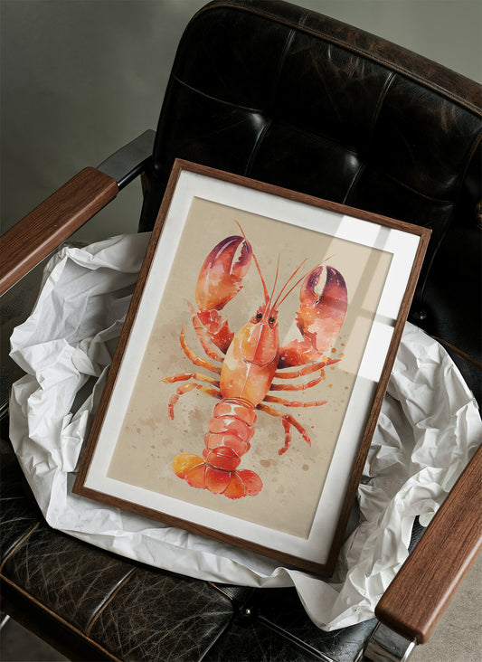 Crimson Tides: Watercolor Crustacean Study