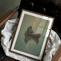 Contemplative Angler: Primate's Solitary Voyage