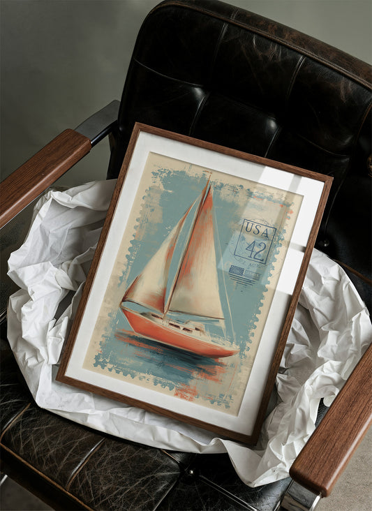 Coral Sails Adrift On Postage Dreams