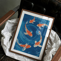 Vermillion Dancers in Azure Whirlpool