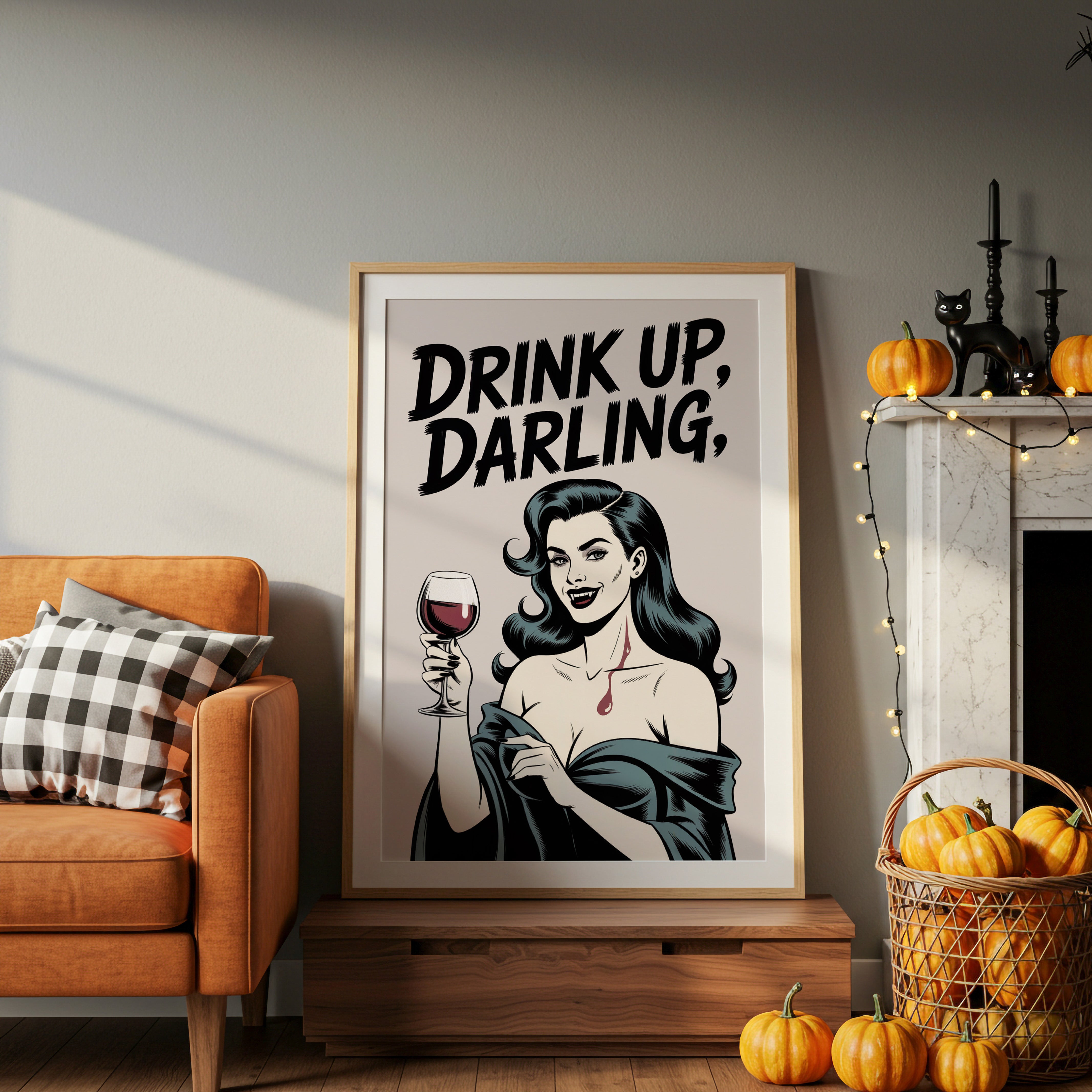 Vintage Vamp Toasts The Night