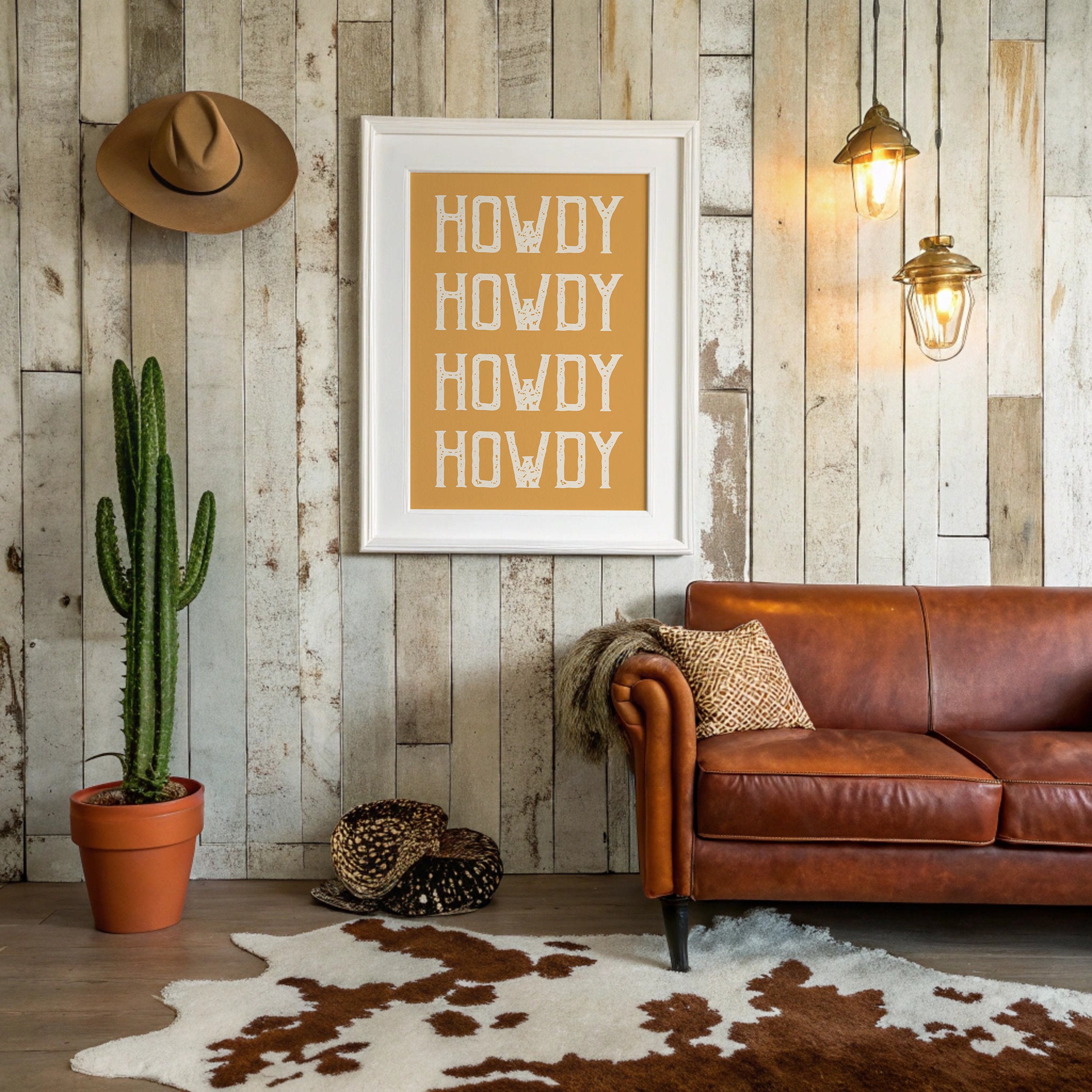 Western Greetings On Golden Amber