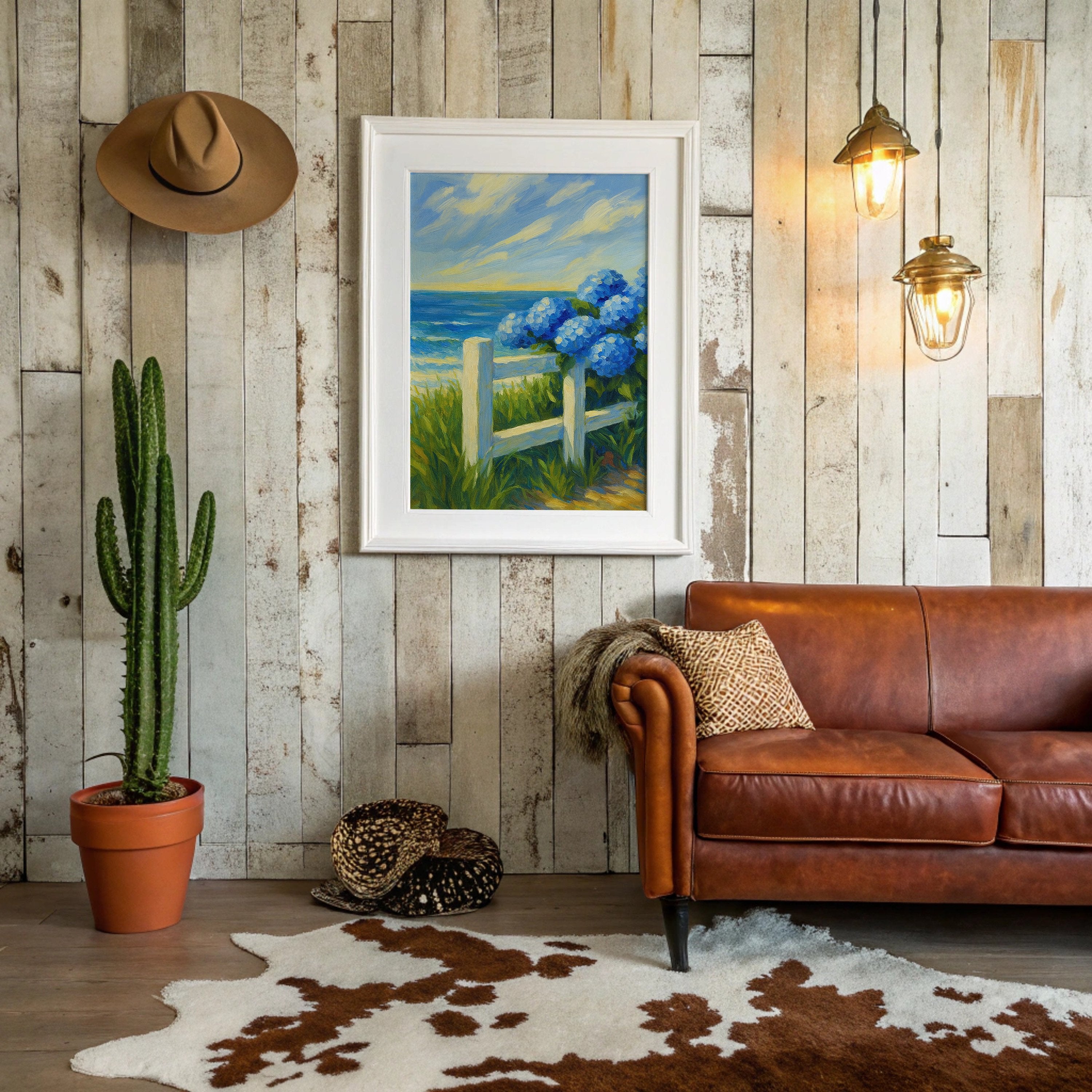 Coastal Blooms Beyond White Fence