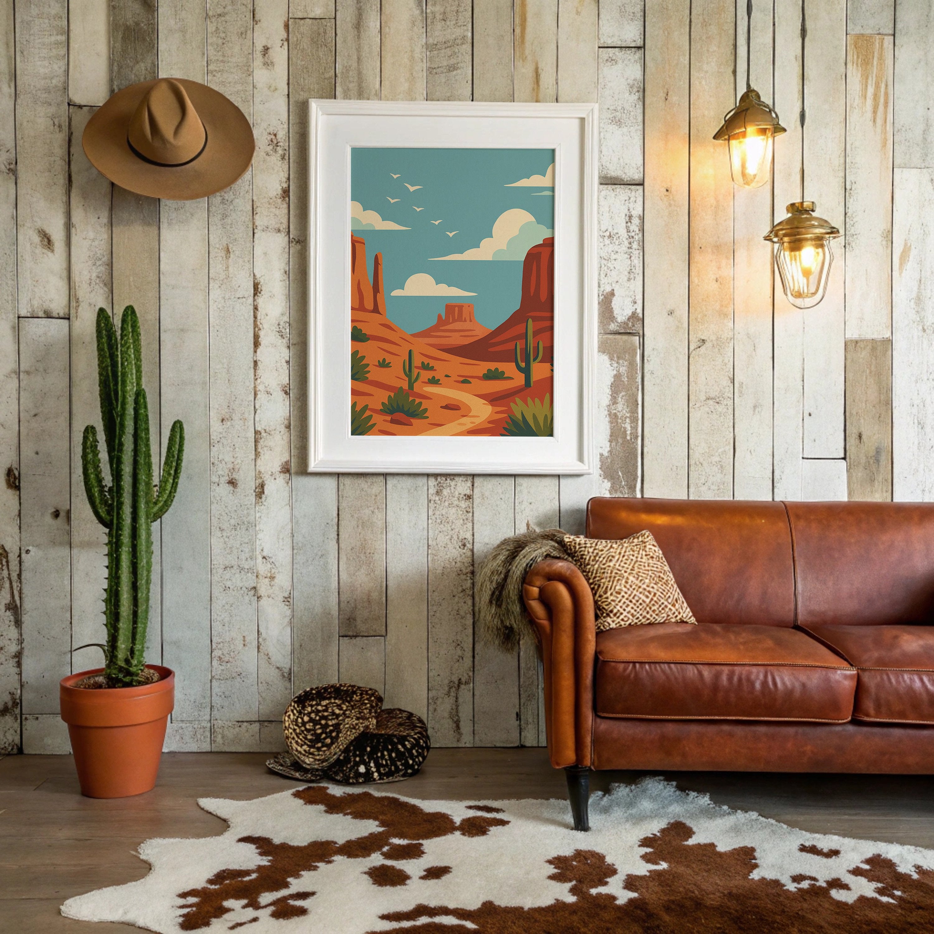 Birds Soar Over Rusty Mesas