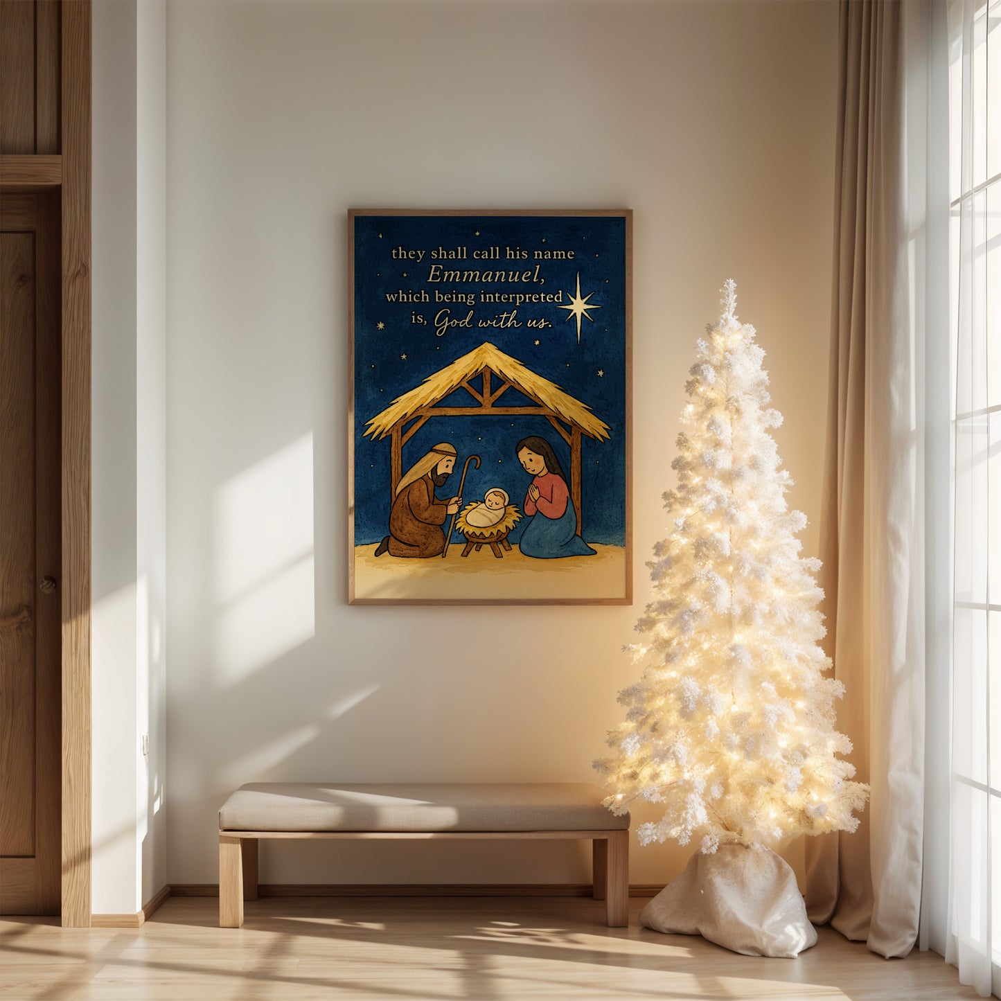 Starlit Manger Under Midnight Blue