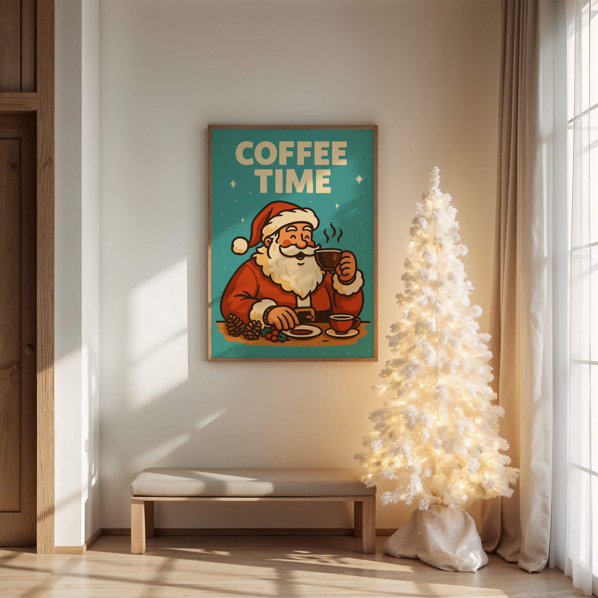 Santa Sips Before Morning Rush