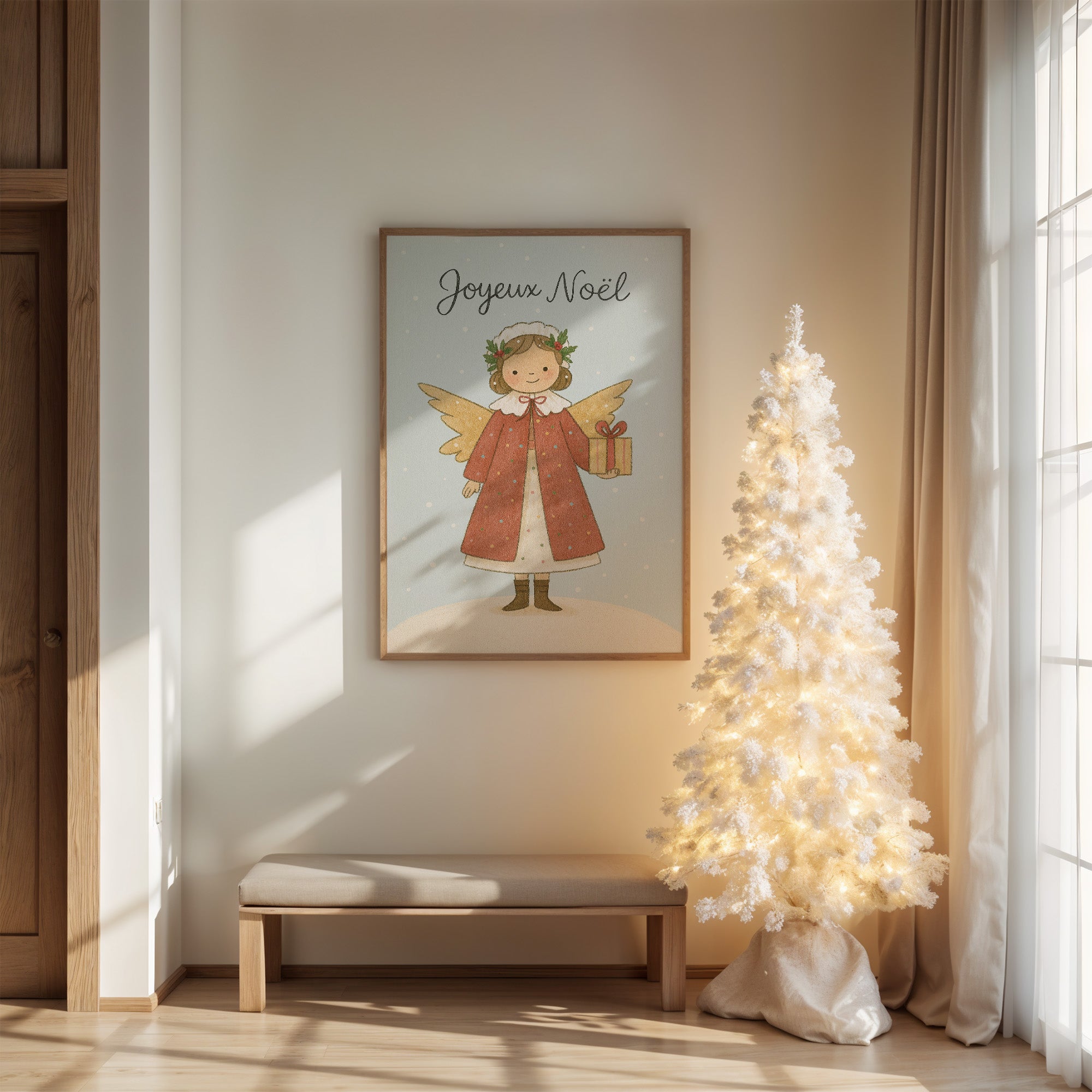 French Holiday Angel Brings Gifts