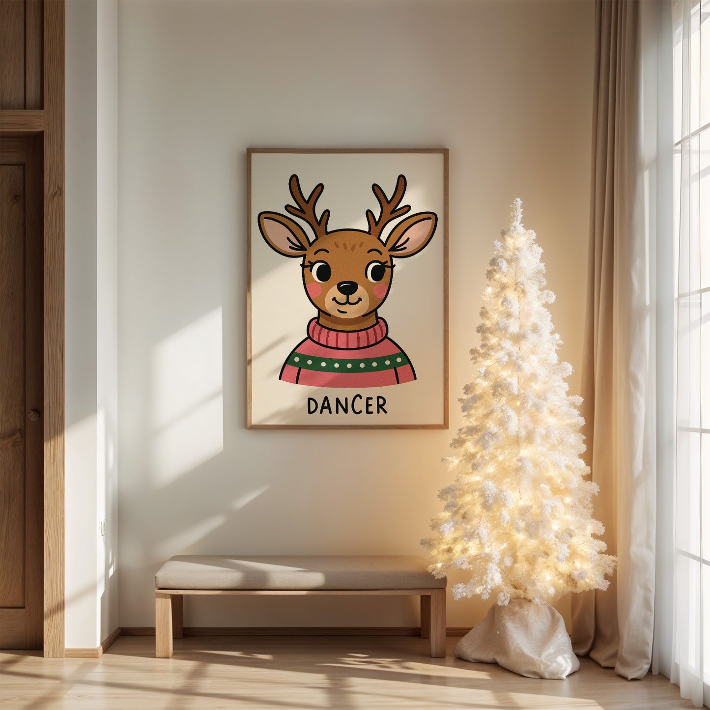 Cozy Reindeer In Holiday Sweater