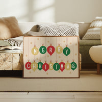 Ornaments Spell Holiday Cheer