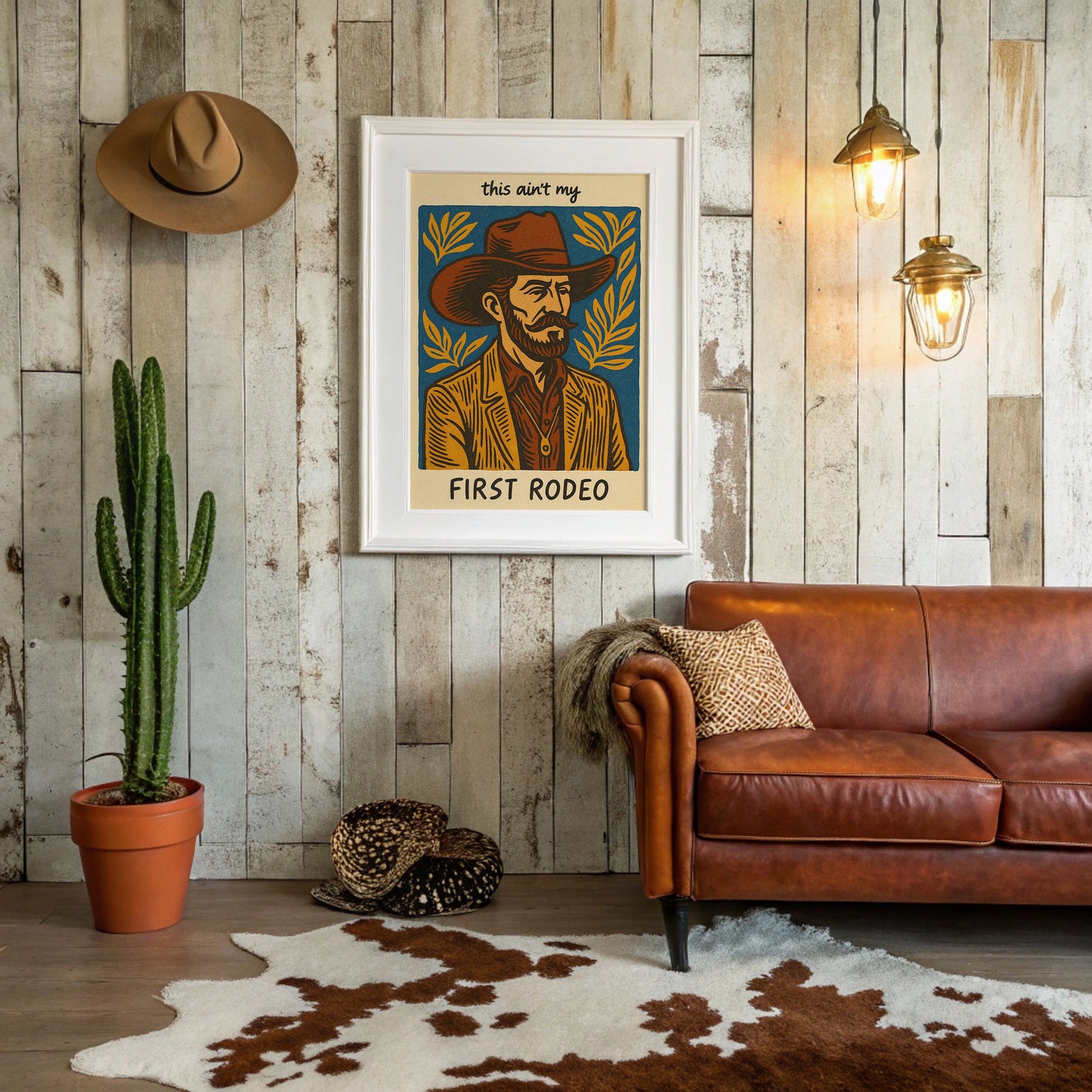 Cowboy Blues On Rustic Boards