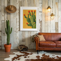 Desert Bloom Against Golden Sky