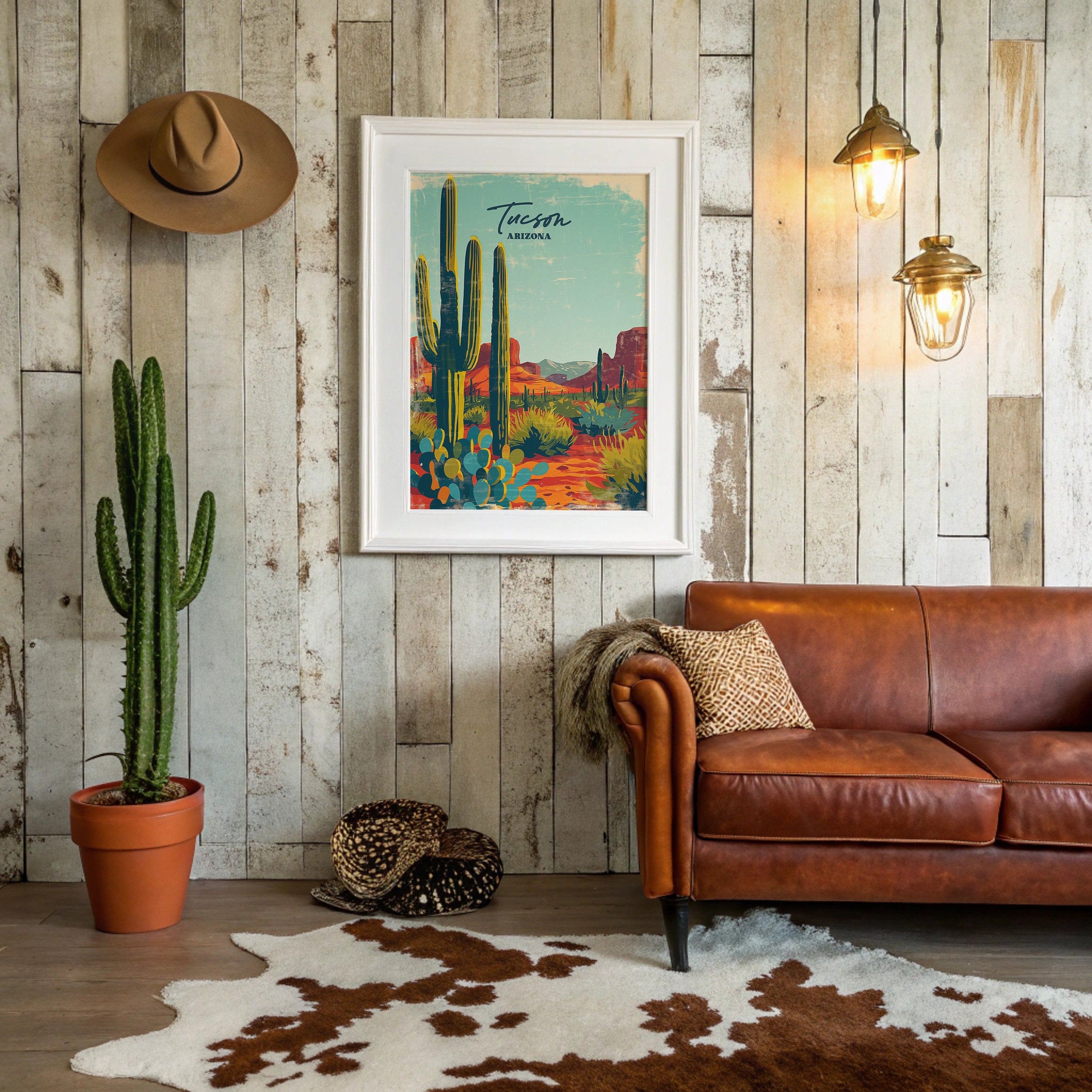 Saguaro Skies Over Painted Trails