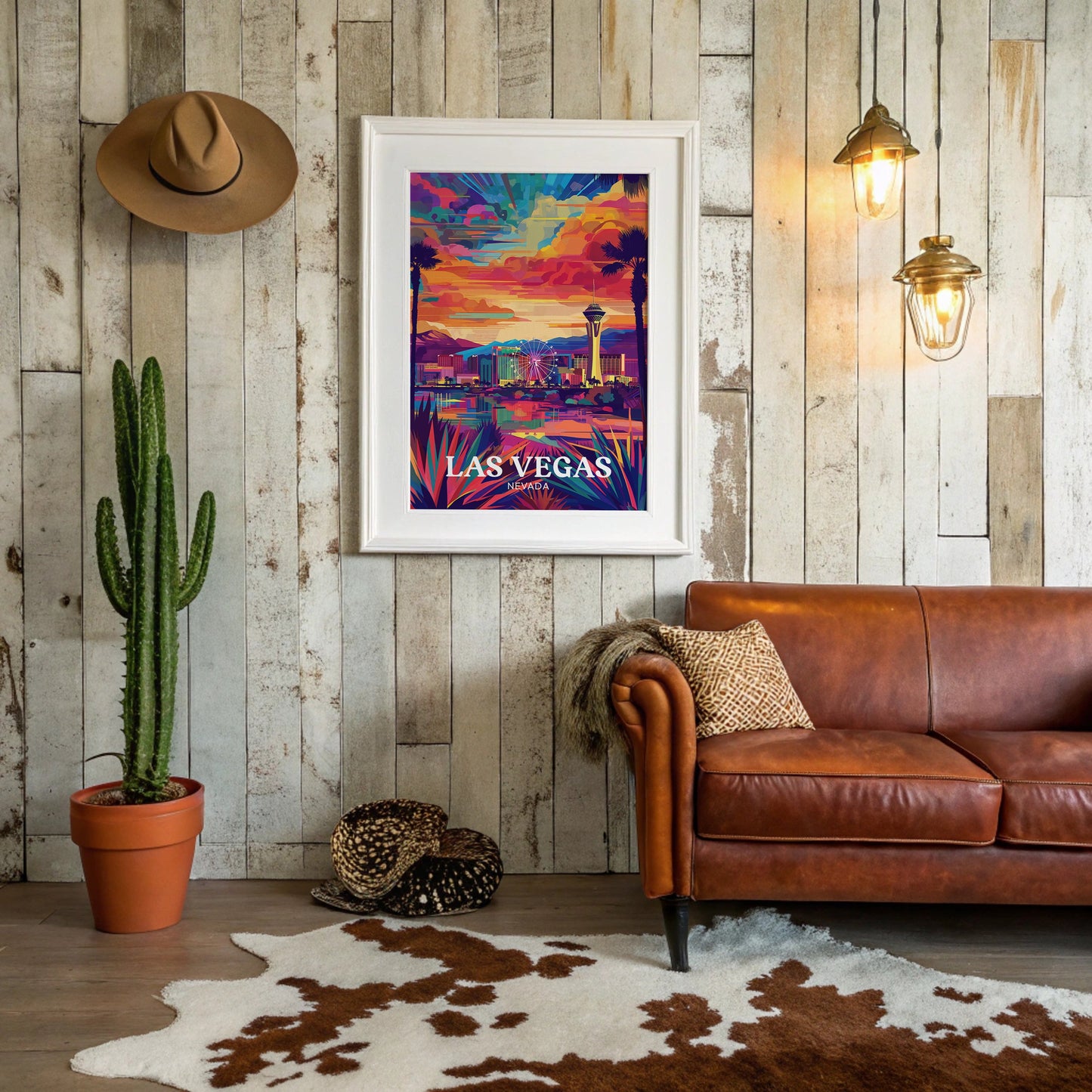 Desert Sunset Over Neon Dreams