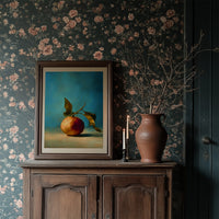 Solitary Peach Against Turquoise Sky