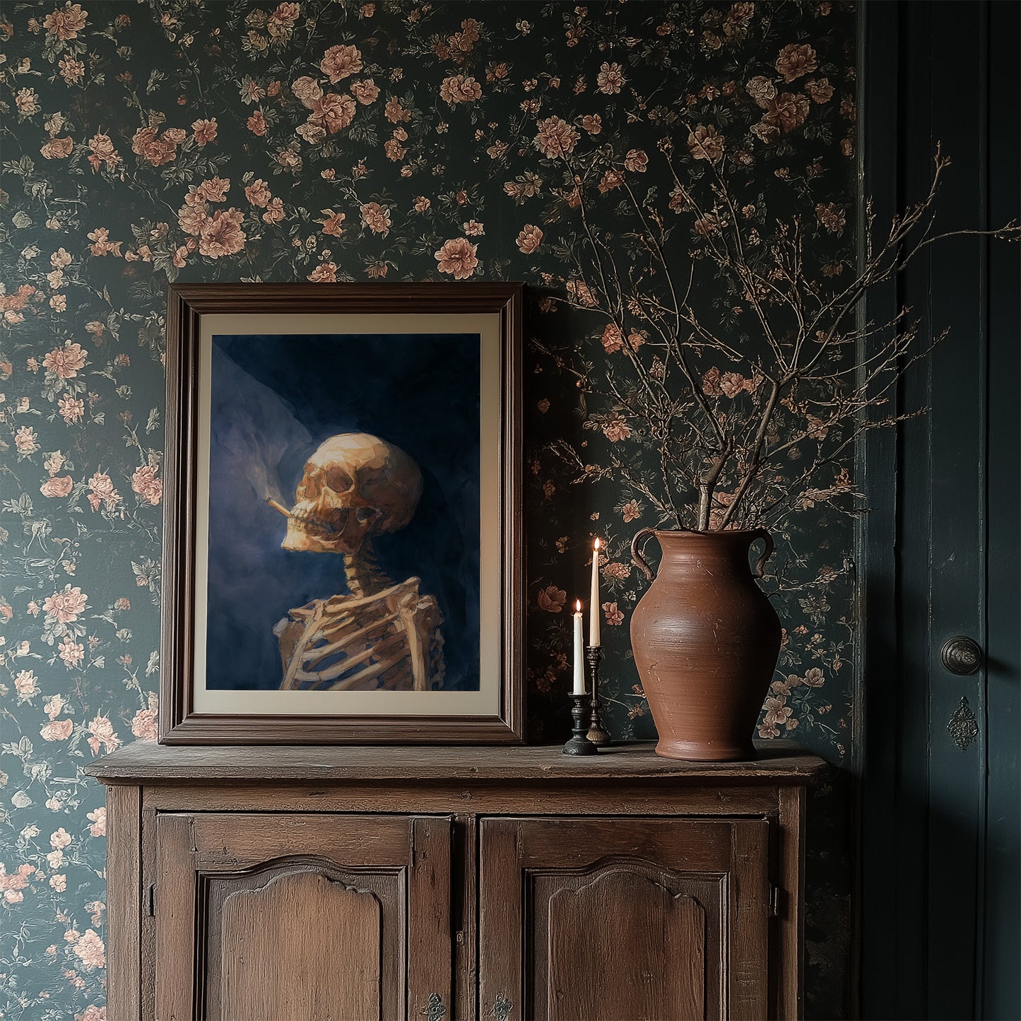 Golden Bones Against Midnight Blue