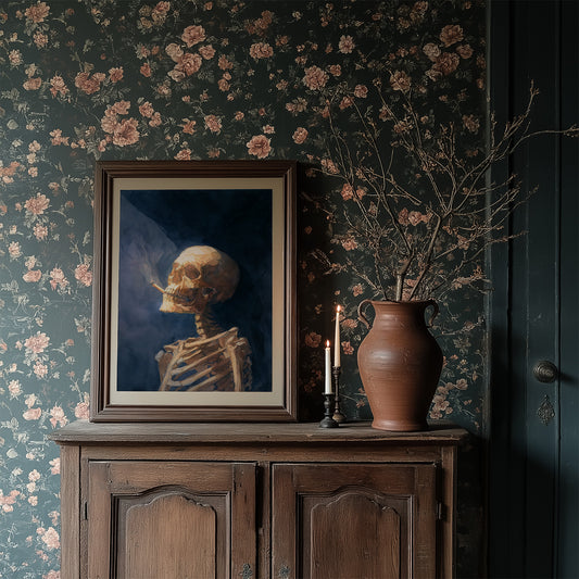 Golden Bones Against Midnight Blue