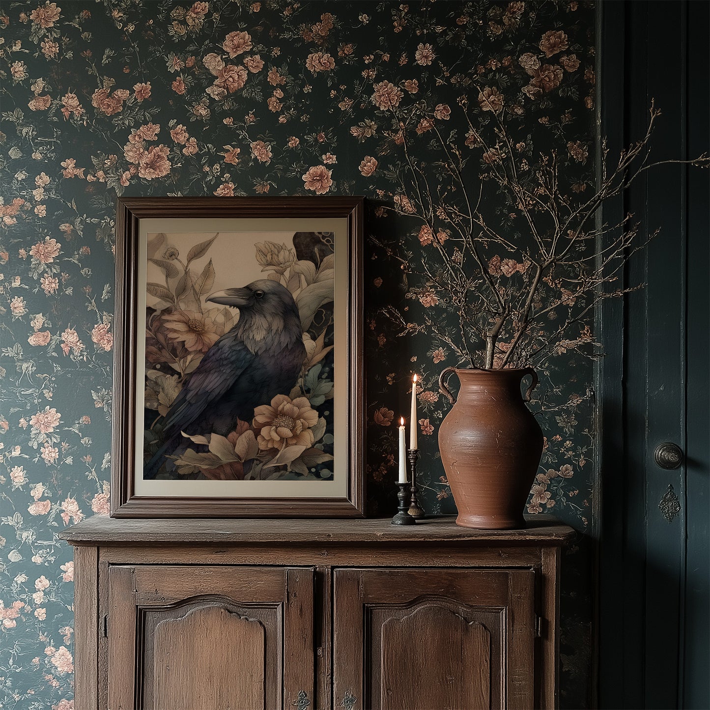 Raven Among Faded Blooms
