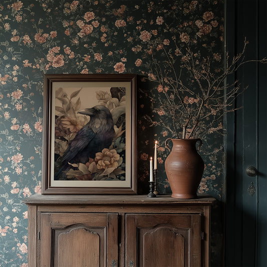 Raven Among Faded Blooms
