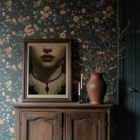 Crimson Secrets Behind Lace Collar