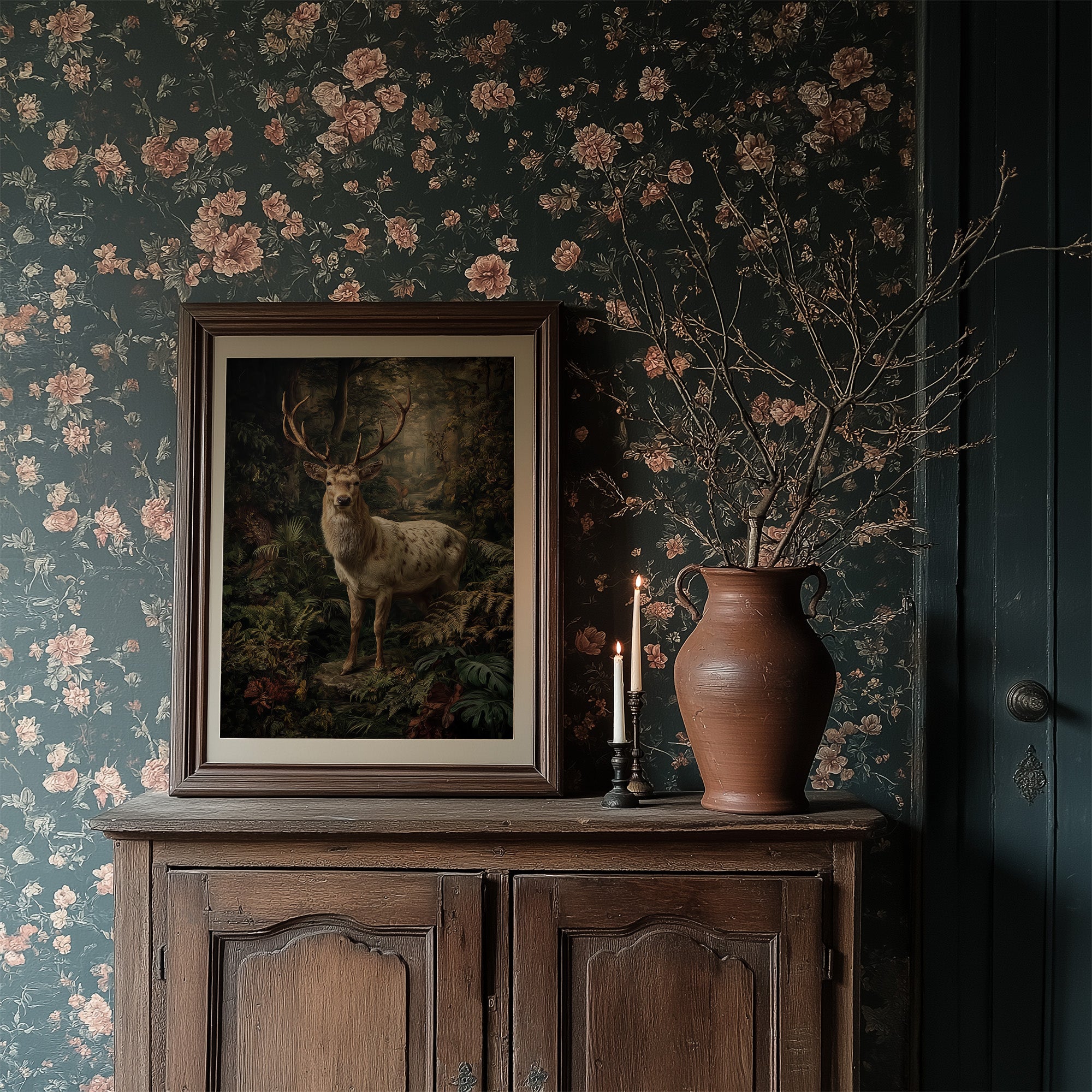 Noble Stag Among Ancient Ferns