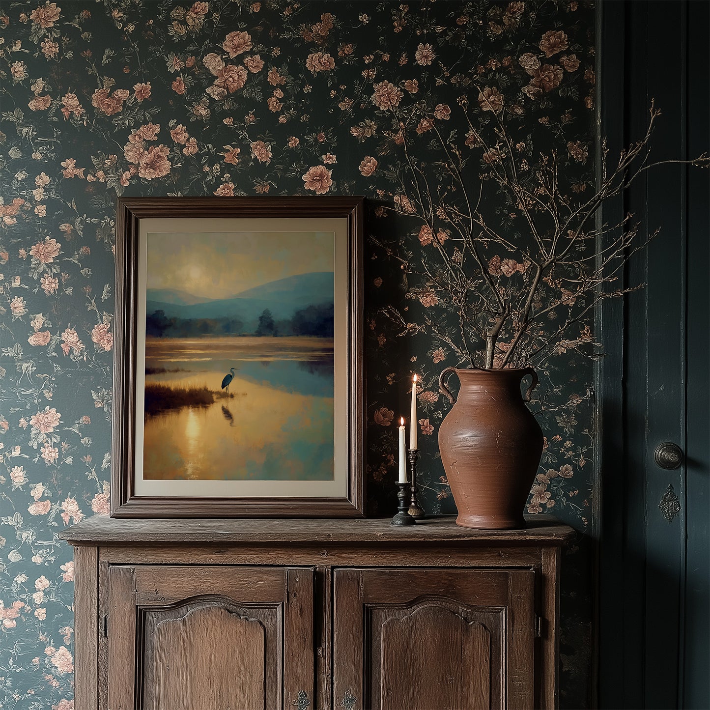 Heron's Dawn On Still Waters