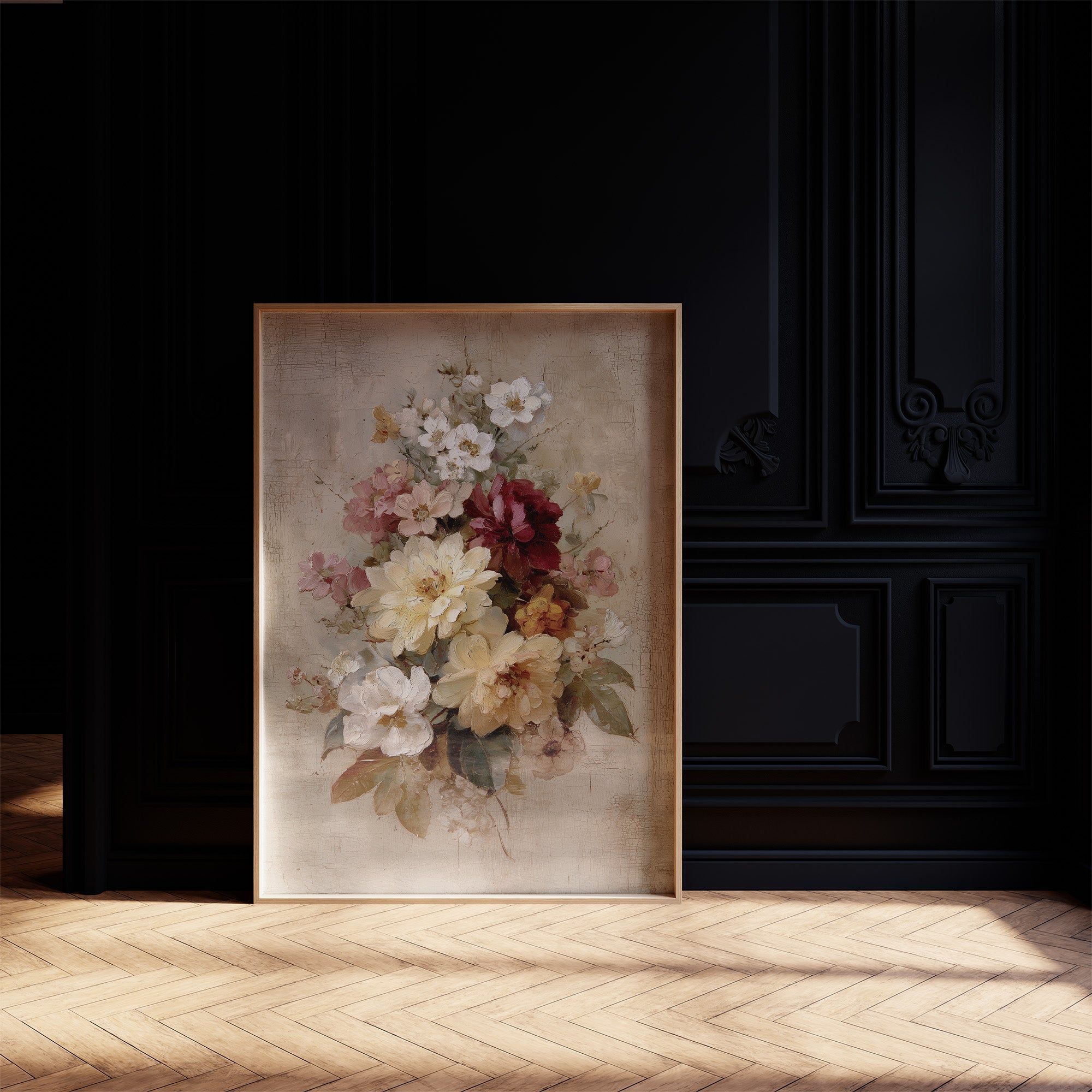 Peonies Against Midnight Walls