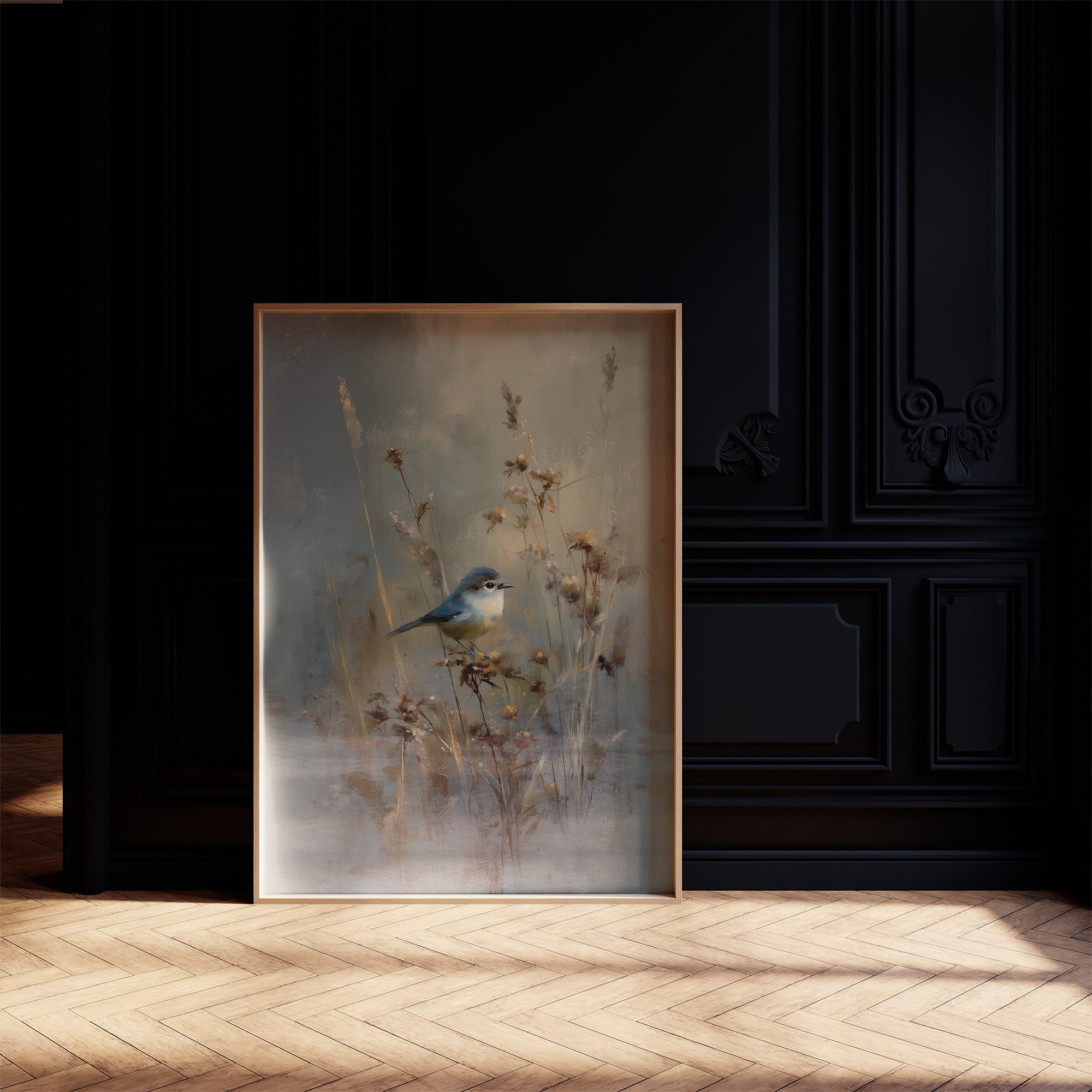 Blue Singer Among Autumn Reeds