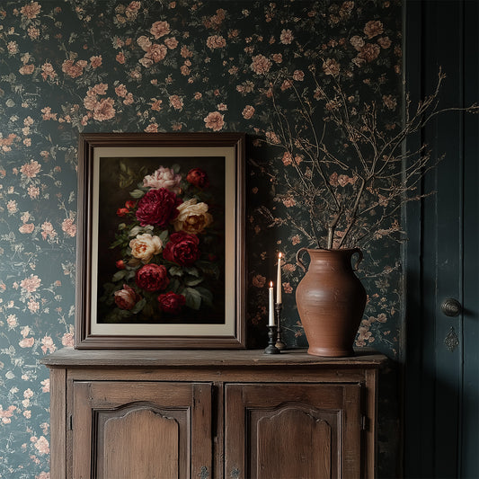 Velvet Blooms Against Midnight Walls