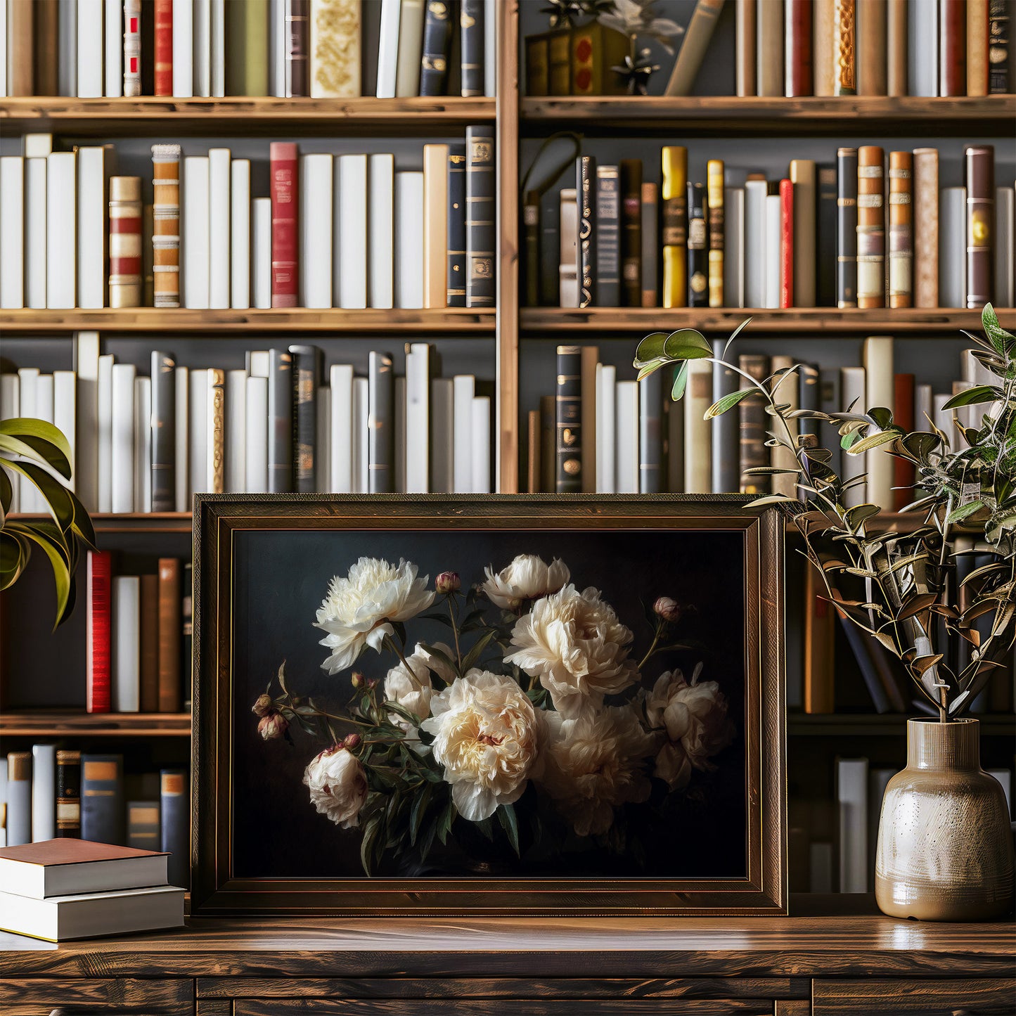 Peonies Among Literary Treasures