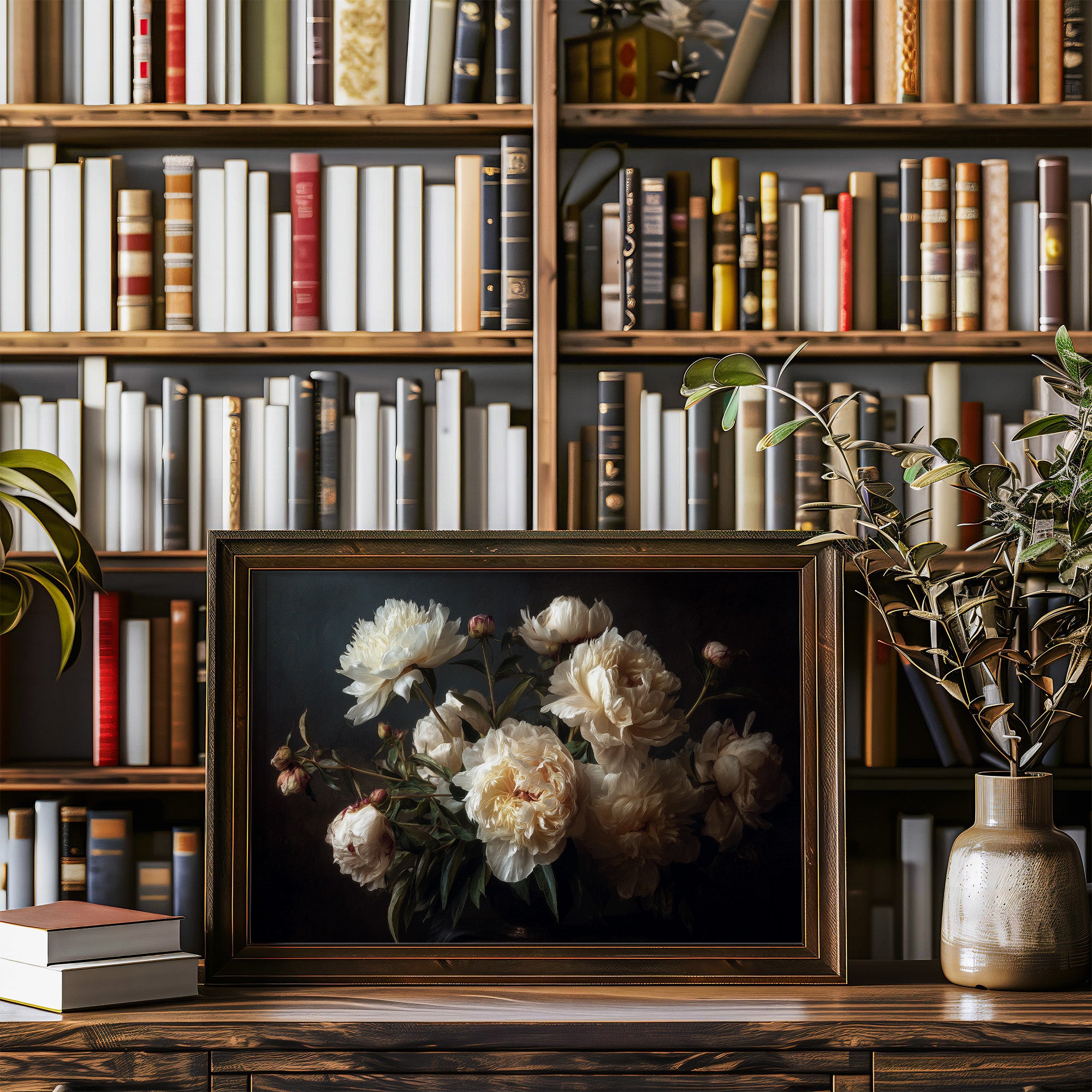 Peonies Among Literary Treasures