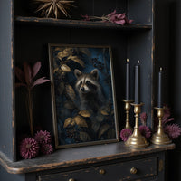 Midnight Visitor Behind Golden Leaves