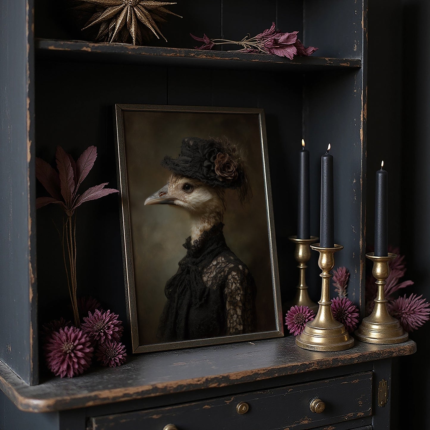 Feathered Nobility In Vintage Attire