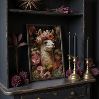 Crowned Llama In Floral Court