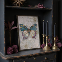 Teal Wings On Vintage Maps