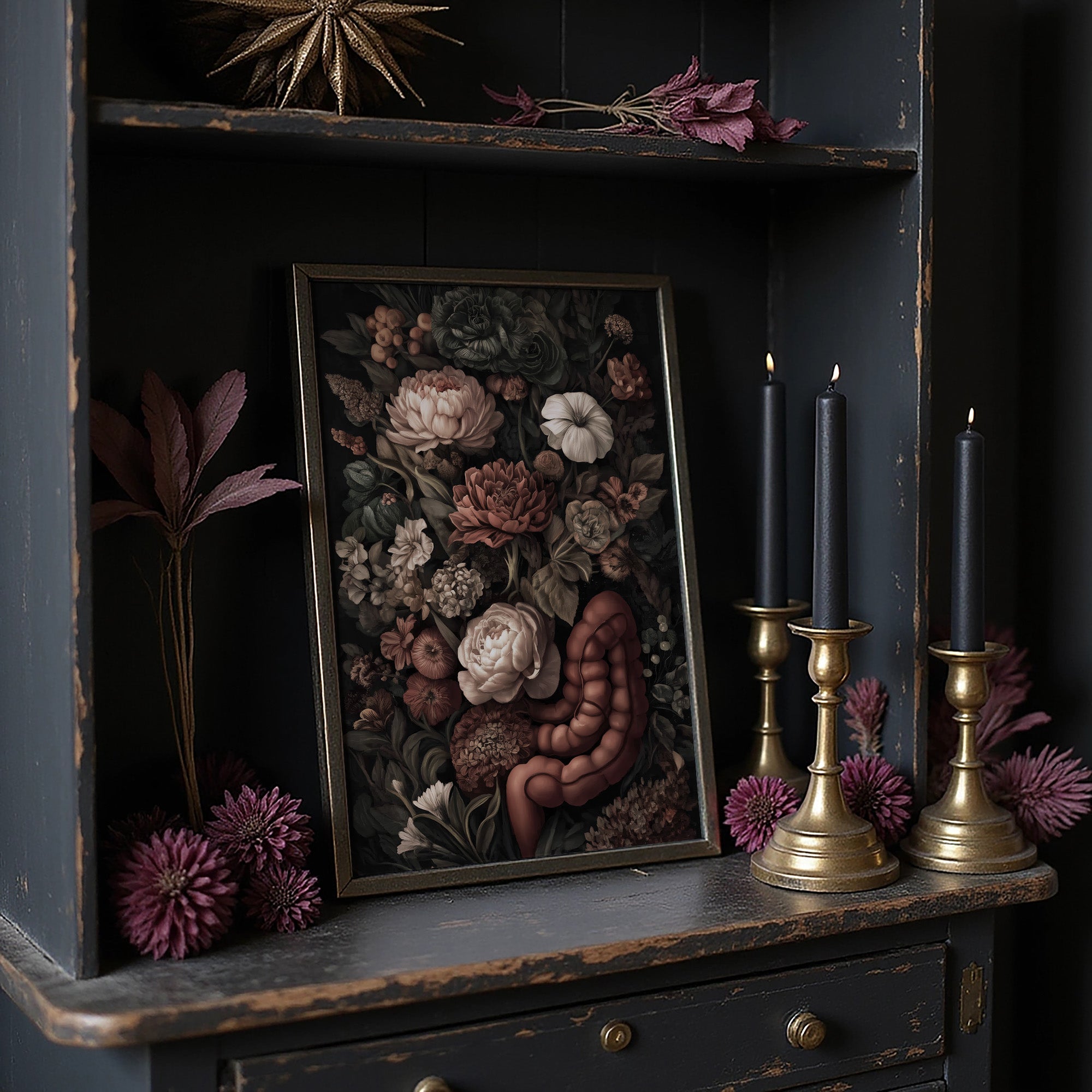 Velvet Blooms Against Midnight Walls