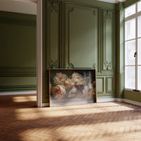 Moth Among Cream Peonies