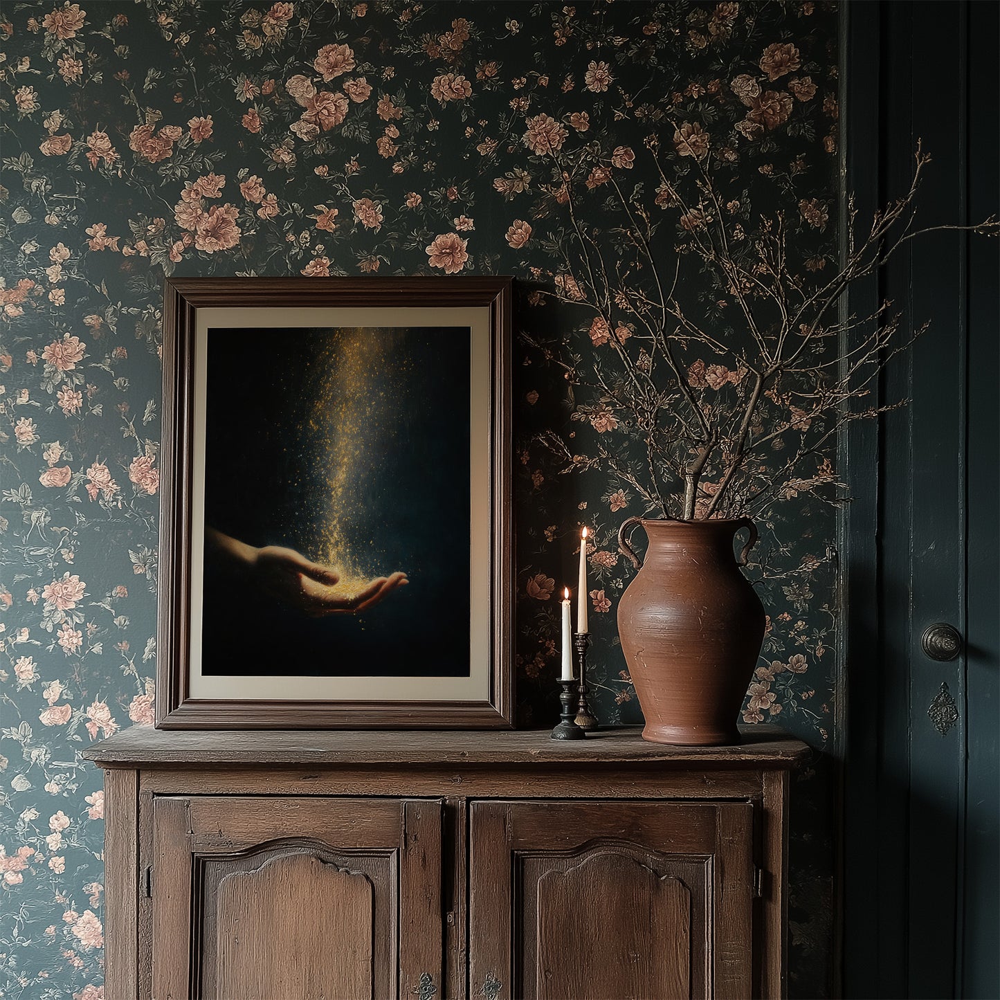 Golden Dust Caught Between Fingertips