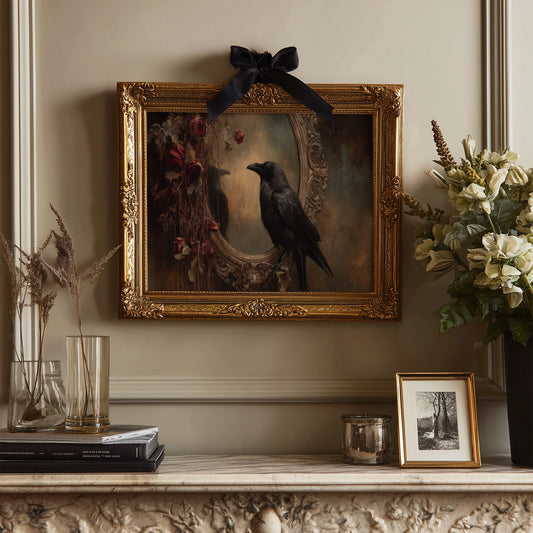 Raven Among Faded Roses