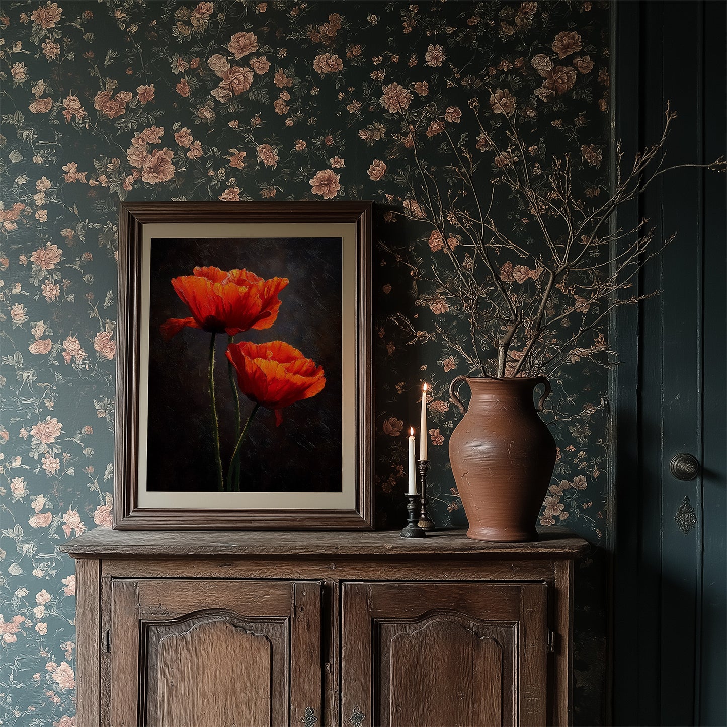 Scarlet Petals Against Darkness