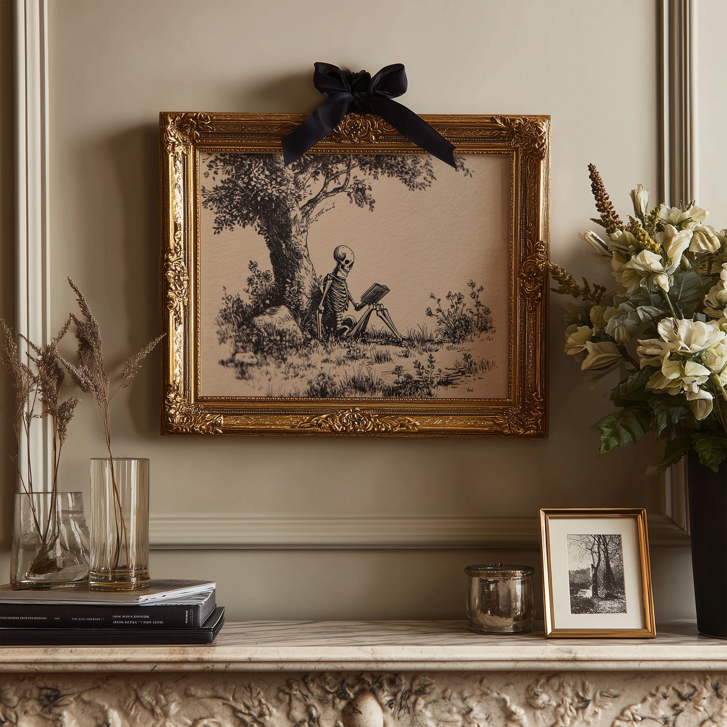 Eternal Reader Under Oak Boughs