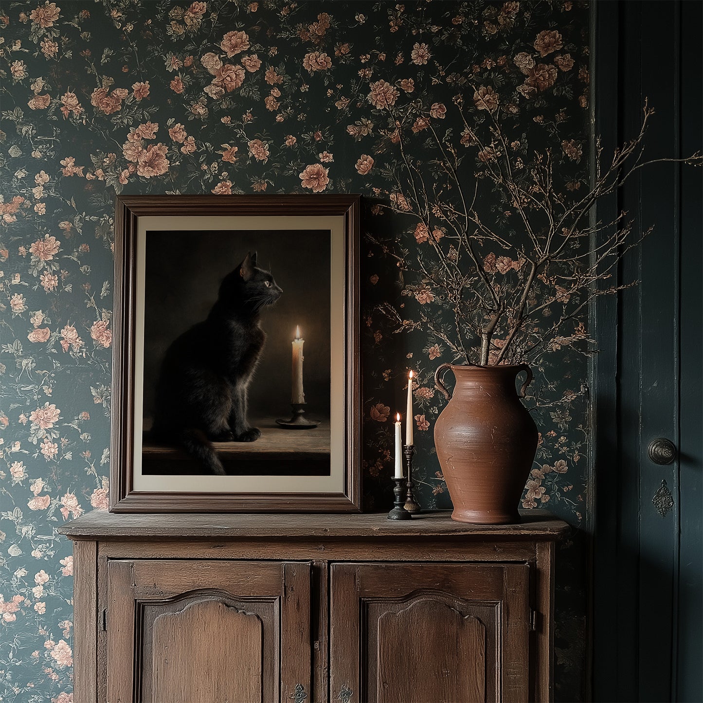 Feline Vigil By Candlelight