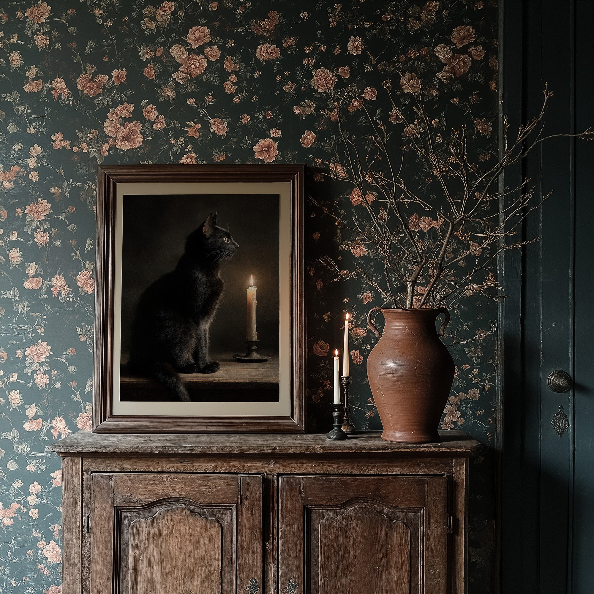 Feline Vigil By Candlelight