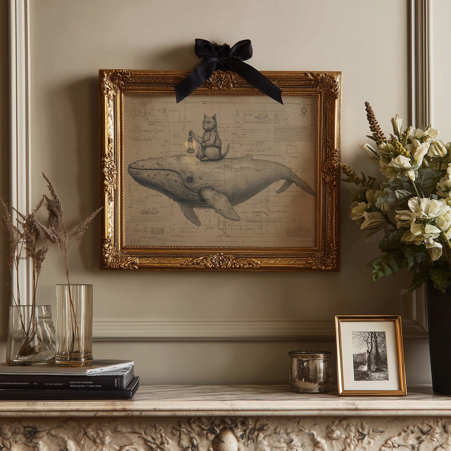 Cat Sailor Charts Ocean Dreams