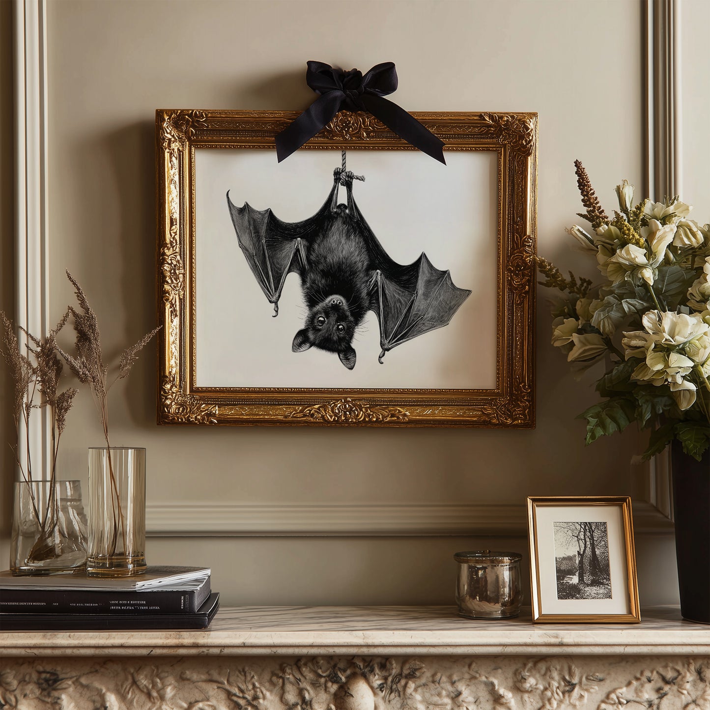 Nocturnal Scholar Hangs Between Pages