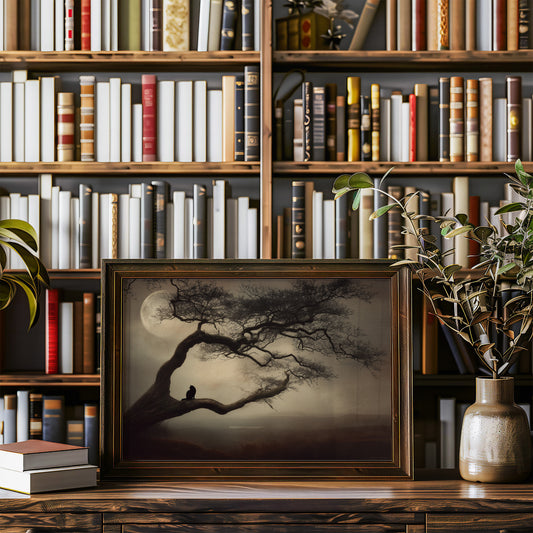 Ancient Oak Meets Moonlit Solitude